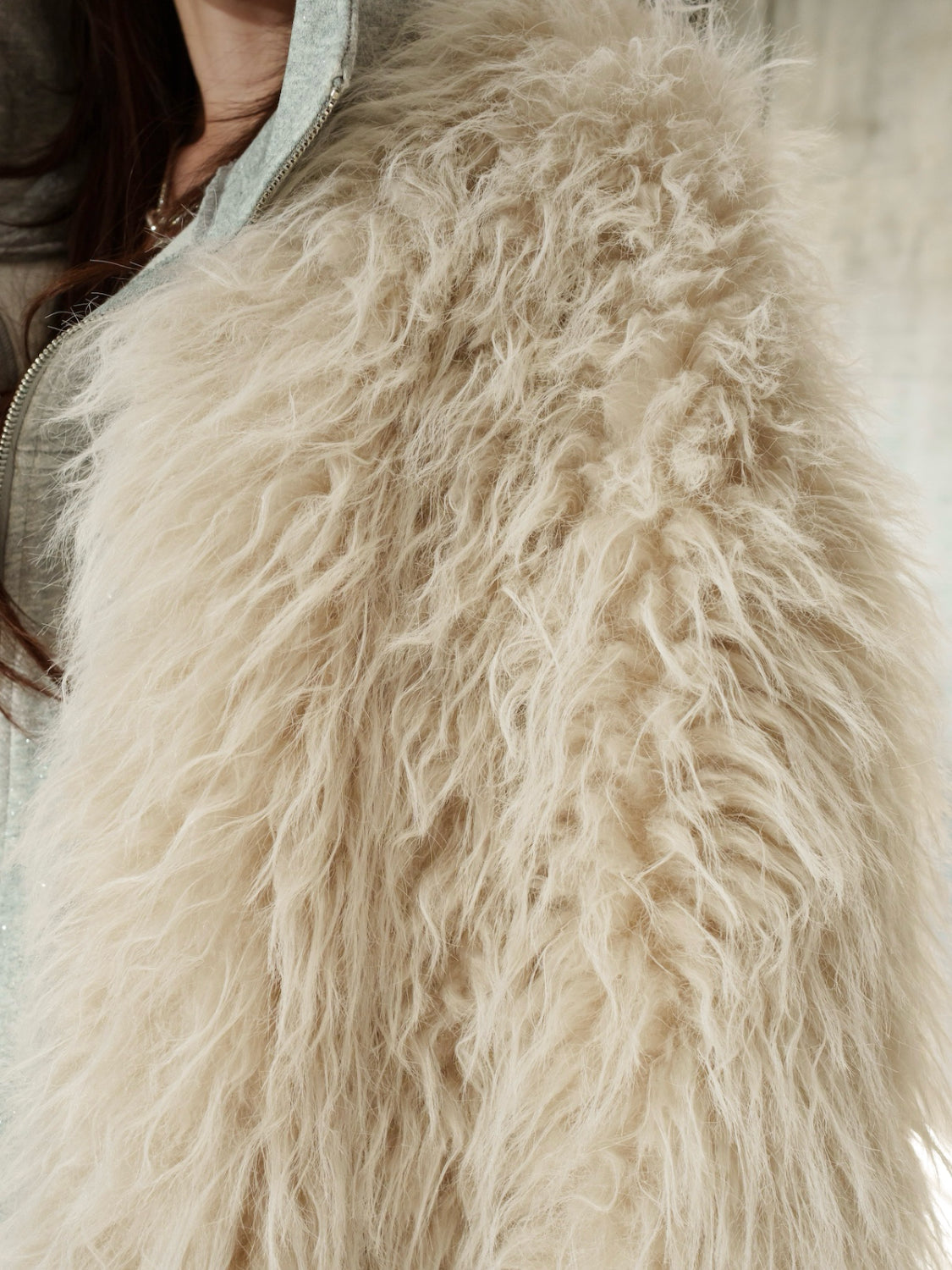 ノーカラー チベット Fur コート
