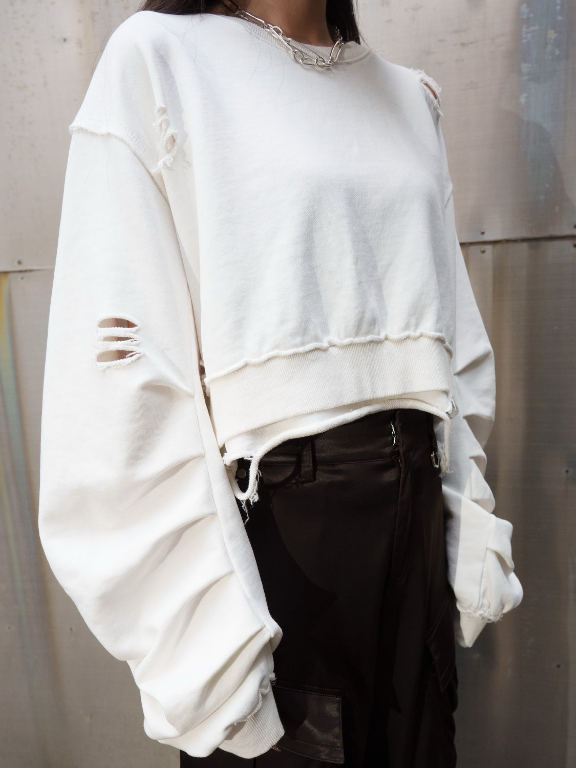 ピグメント Short ダメージ プルオーバー