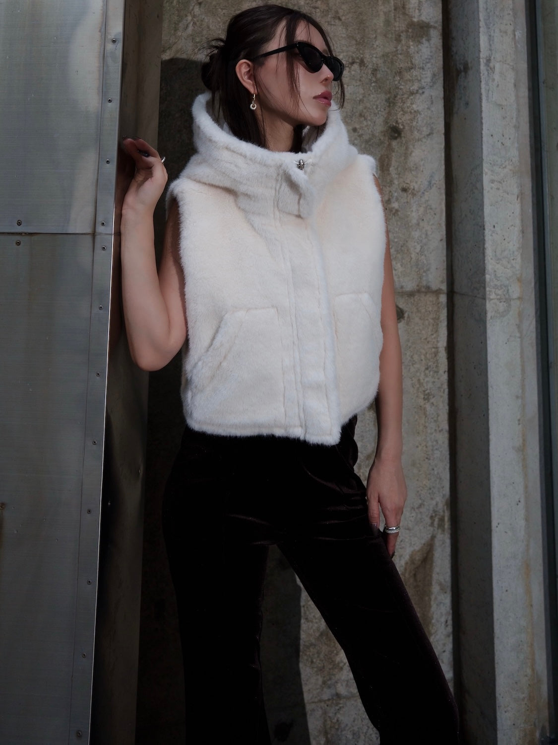 2Way リバーシブル ショート Fur ベスト