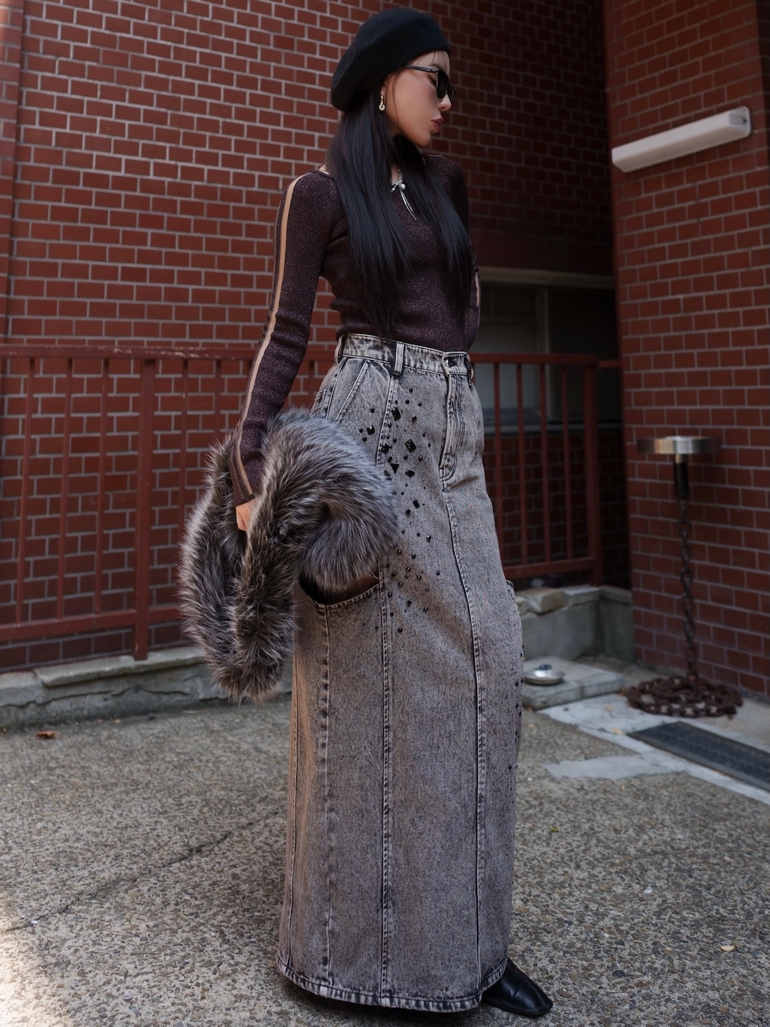 【完売‼️】シアー DOUBLE ライン ラメニット シアー Double ライン ラメニット