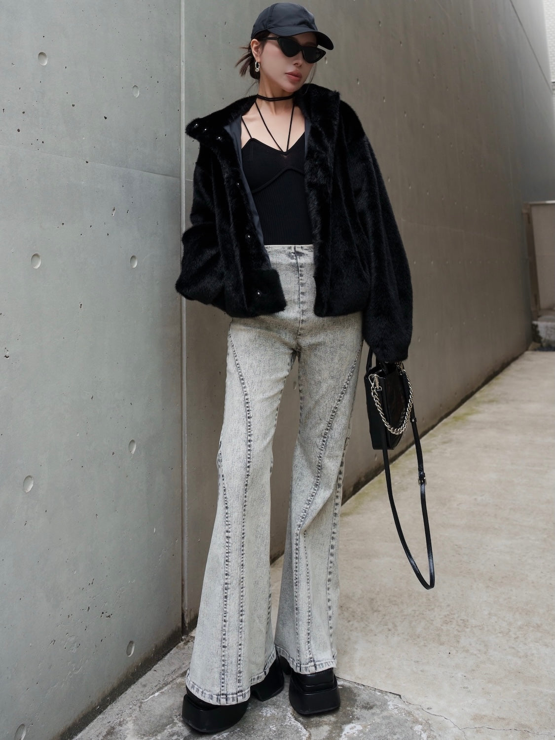 Fur フーディー ヘムタック ブルゾン