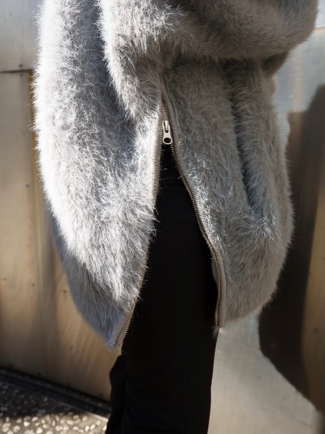 [UNISEX] Shaggy ボンディング KNIT Zip フーディー