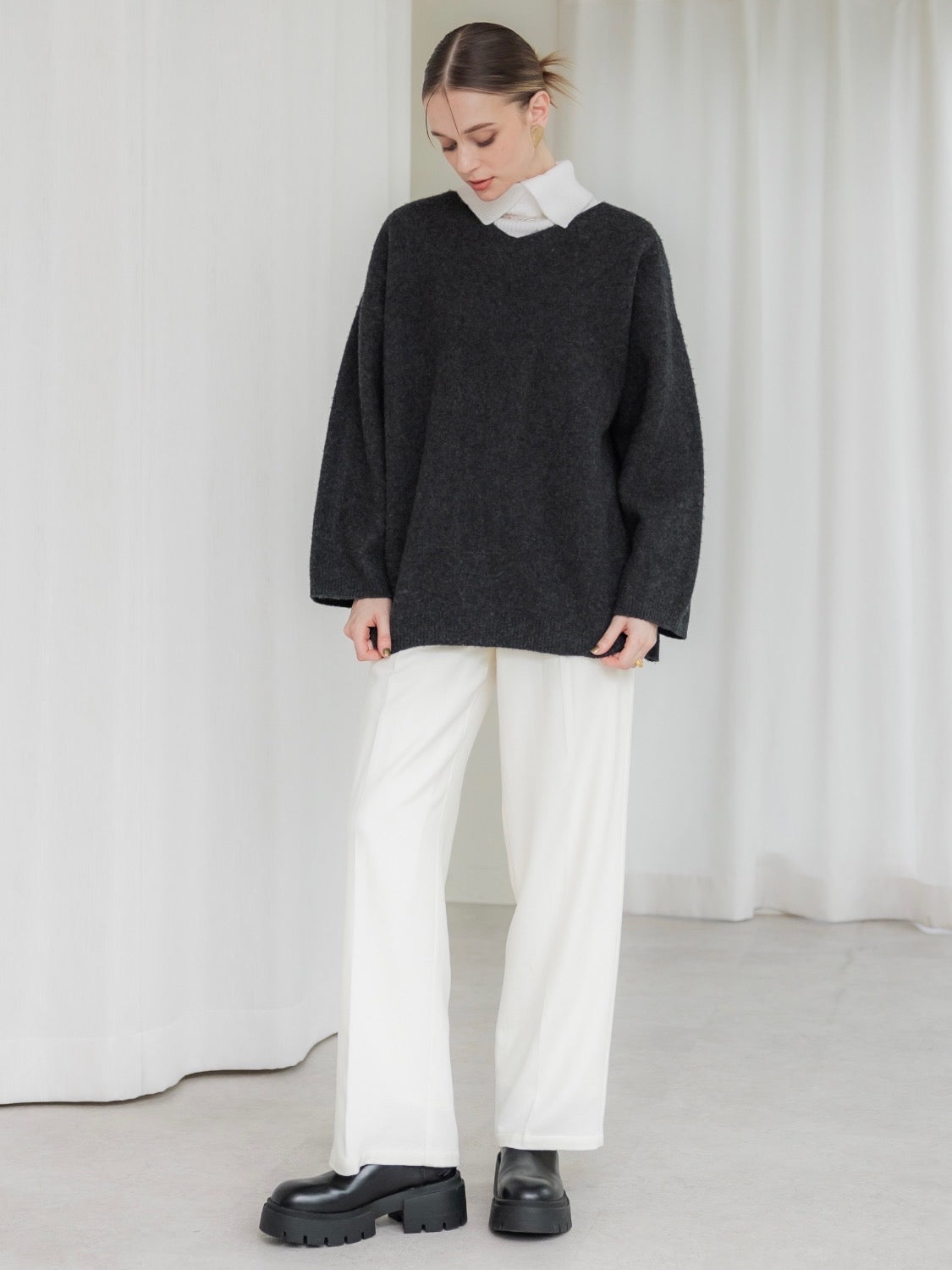 スリットタートル Knit トップス