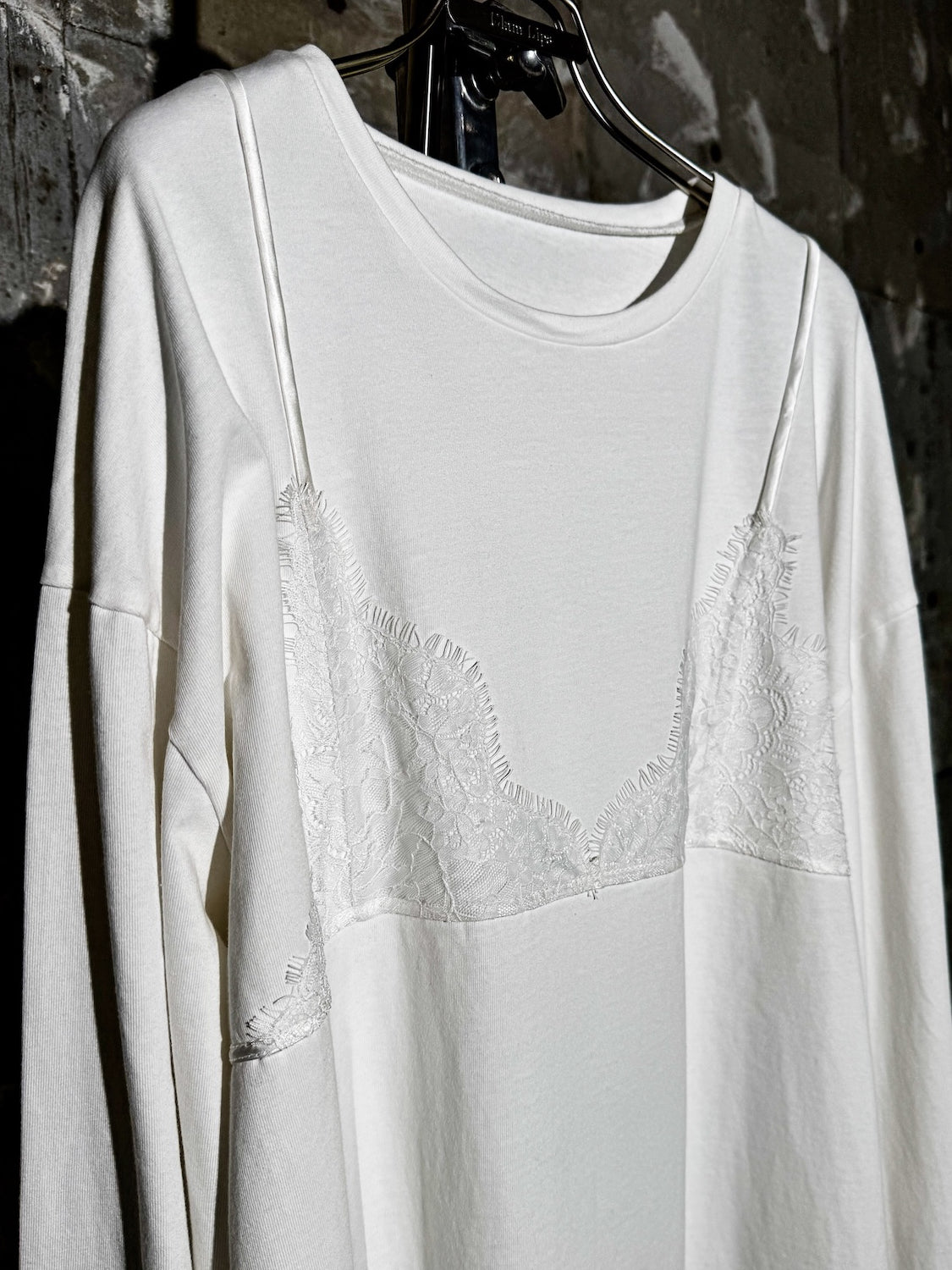 Washed レースビスチェ ロング Tシャツ