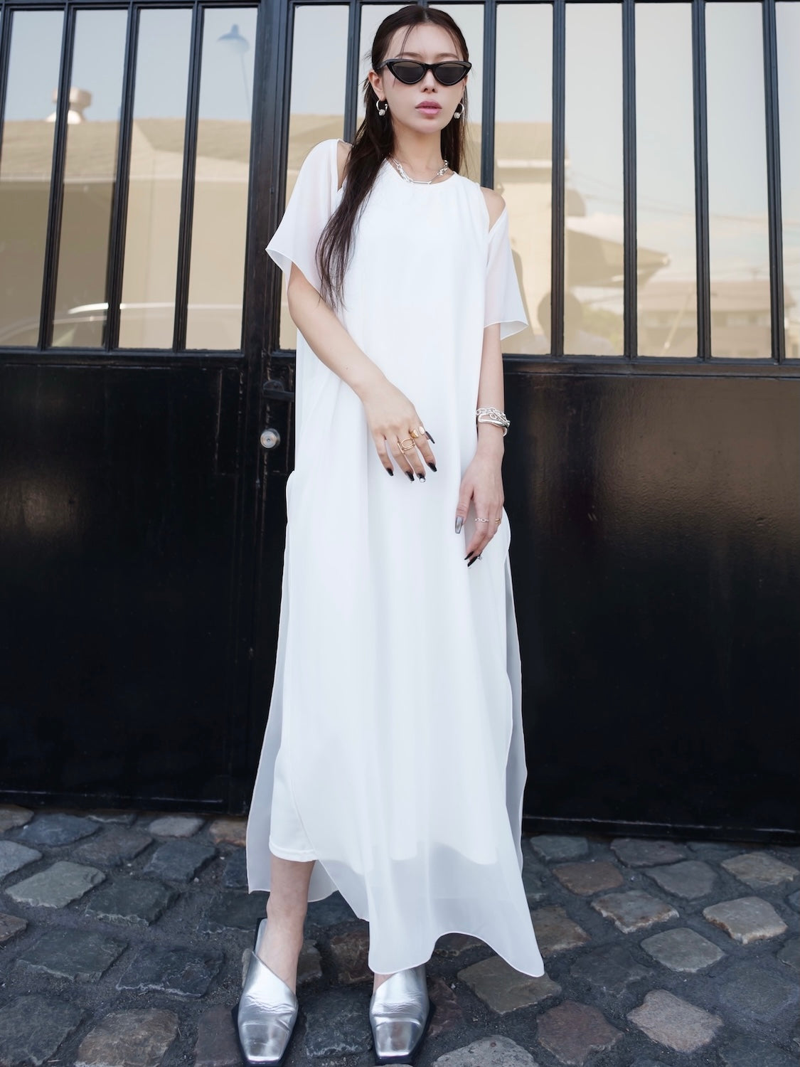 オフショルダー Sheer ワンピース