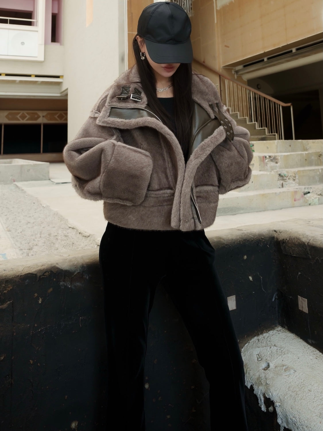 リバーシブル ボンディング Furジャケット