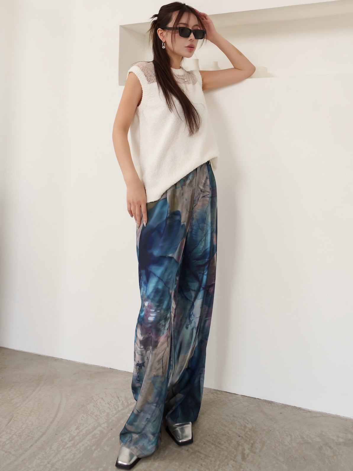 Aqua Flos Design Wide Pants