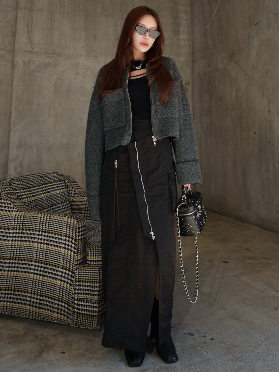 メルトンライク KNIT Zip コート