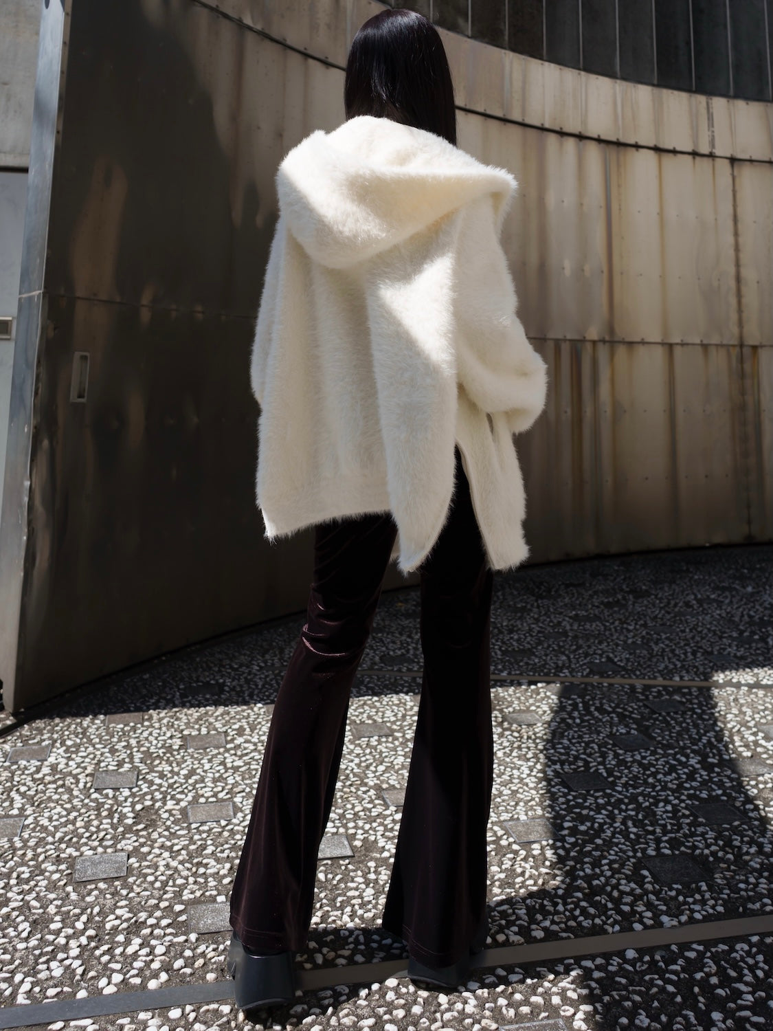 UNISEX] Shaggy ボンディング KNIT Zip フーディー