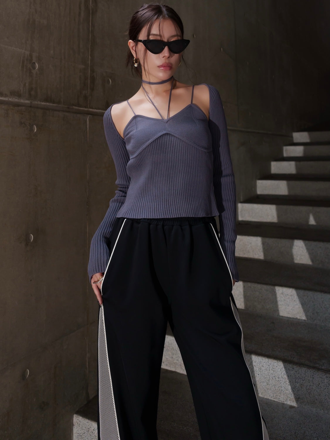 ストラップ ネック KNIT トップス