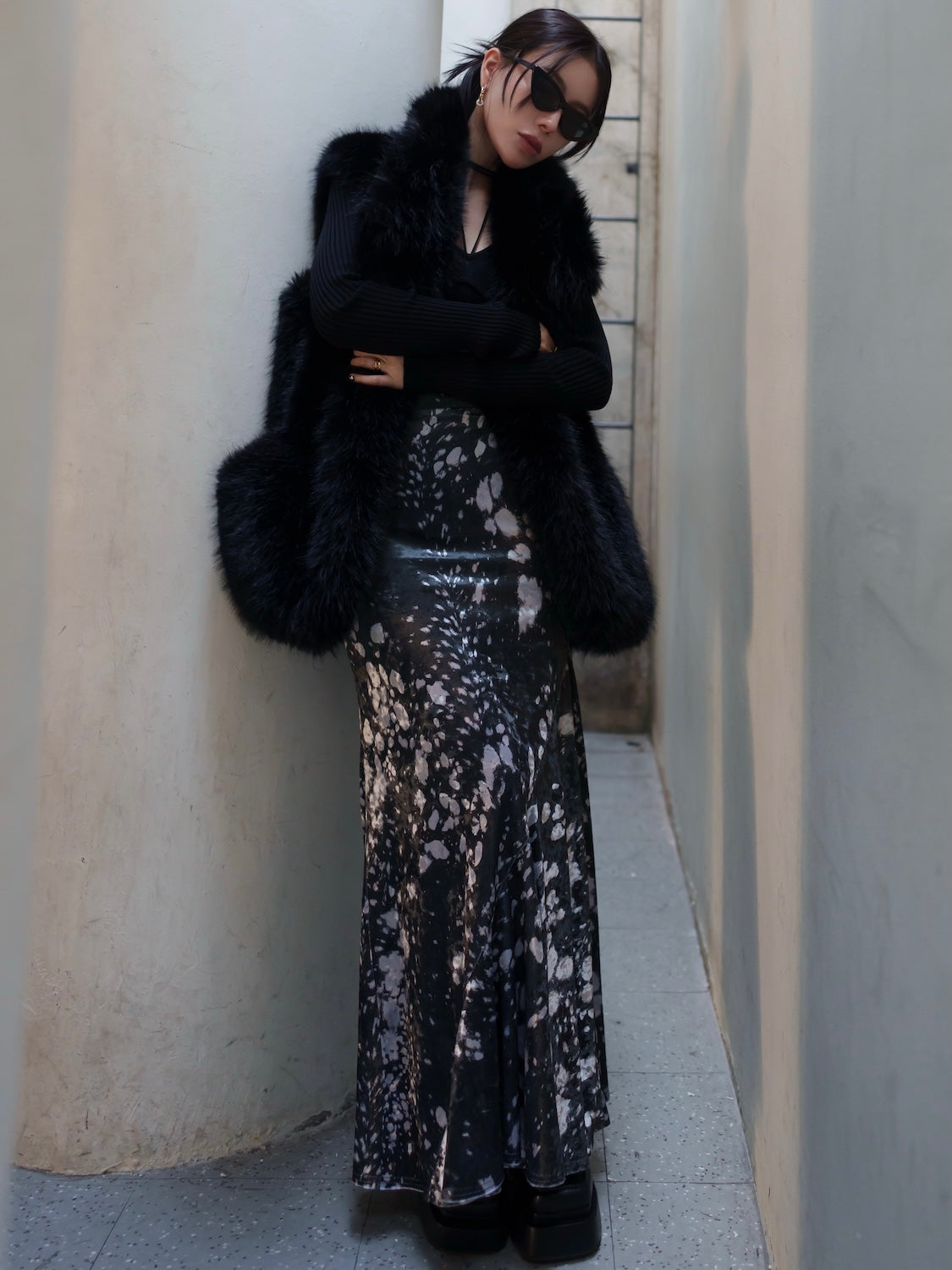 Suede ボンディング Fur ベスト