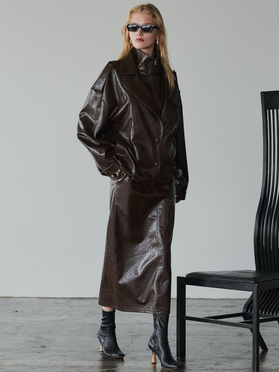 Mini & Long 2セット レザースカート