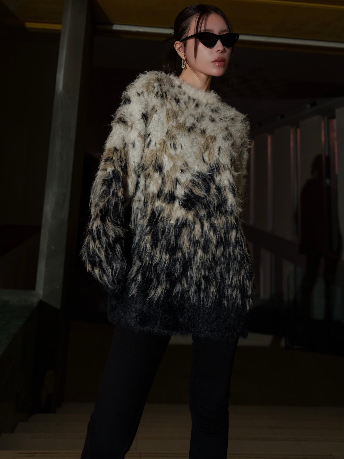 グラデーション Hairy KNIT プルオーバー