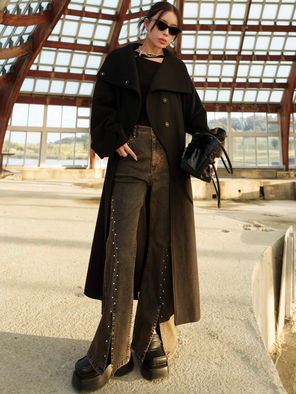 フロントカット スタンド WOOL コート