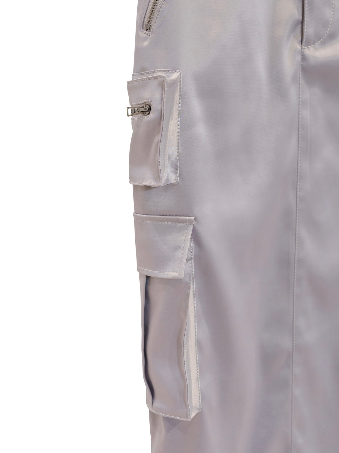 サテン Multi-Pocket カーゴスカート