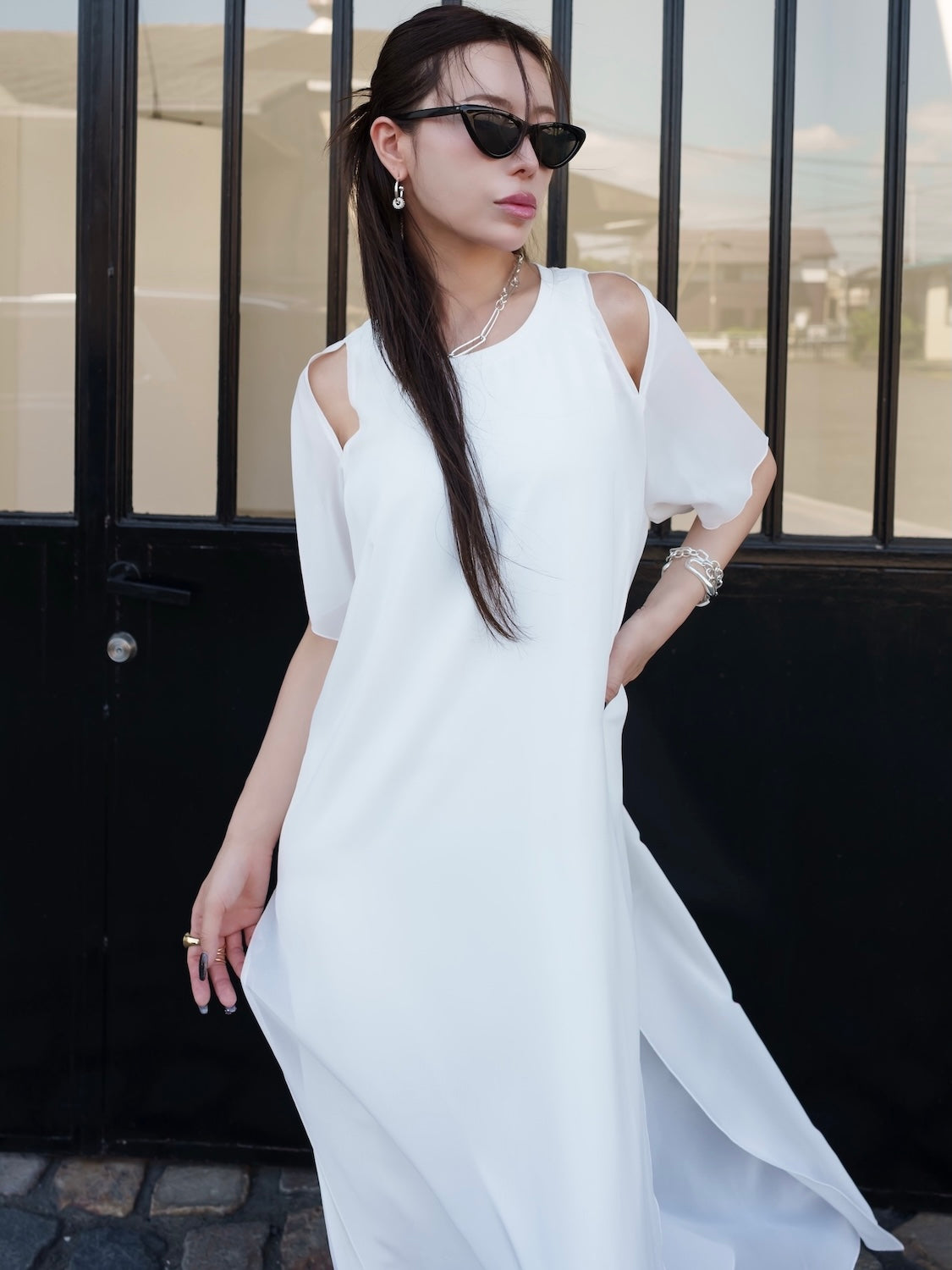 オフショルダー Sheer ワンピース