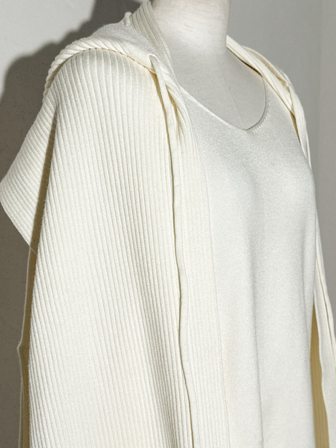 3ピース フーディー ポンチョ KNIT セットアップ