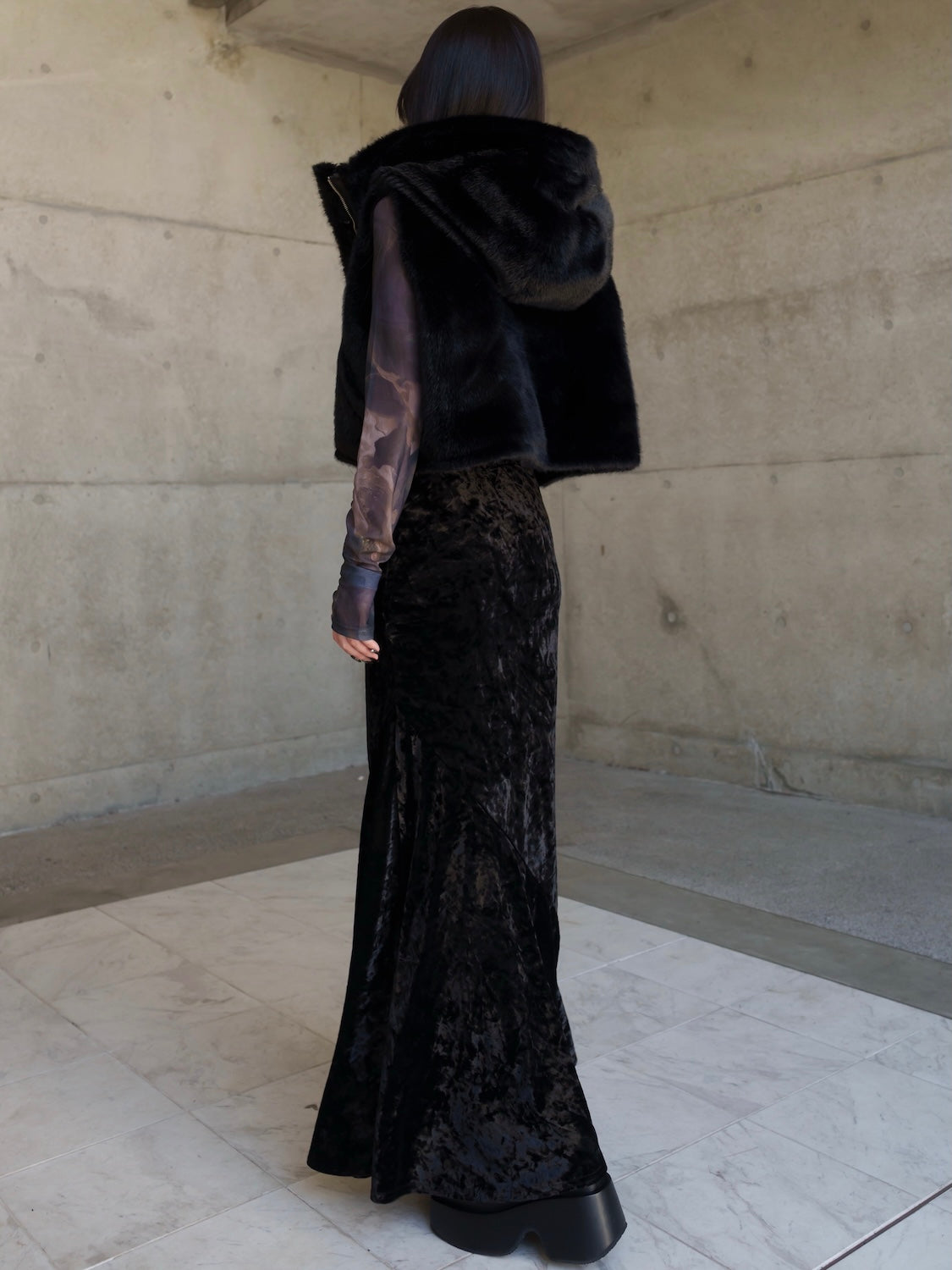 2Way リバーシブル ショート Fur ベスト