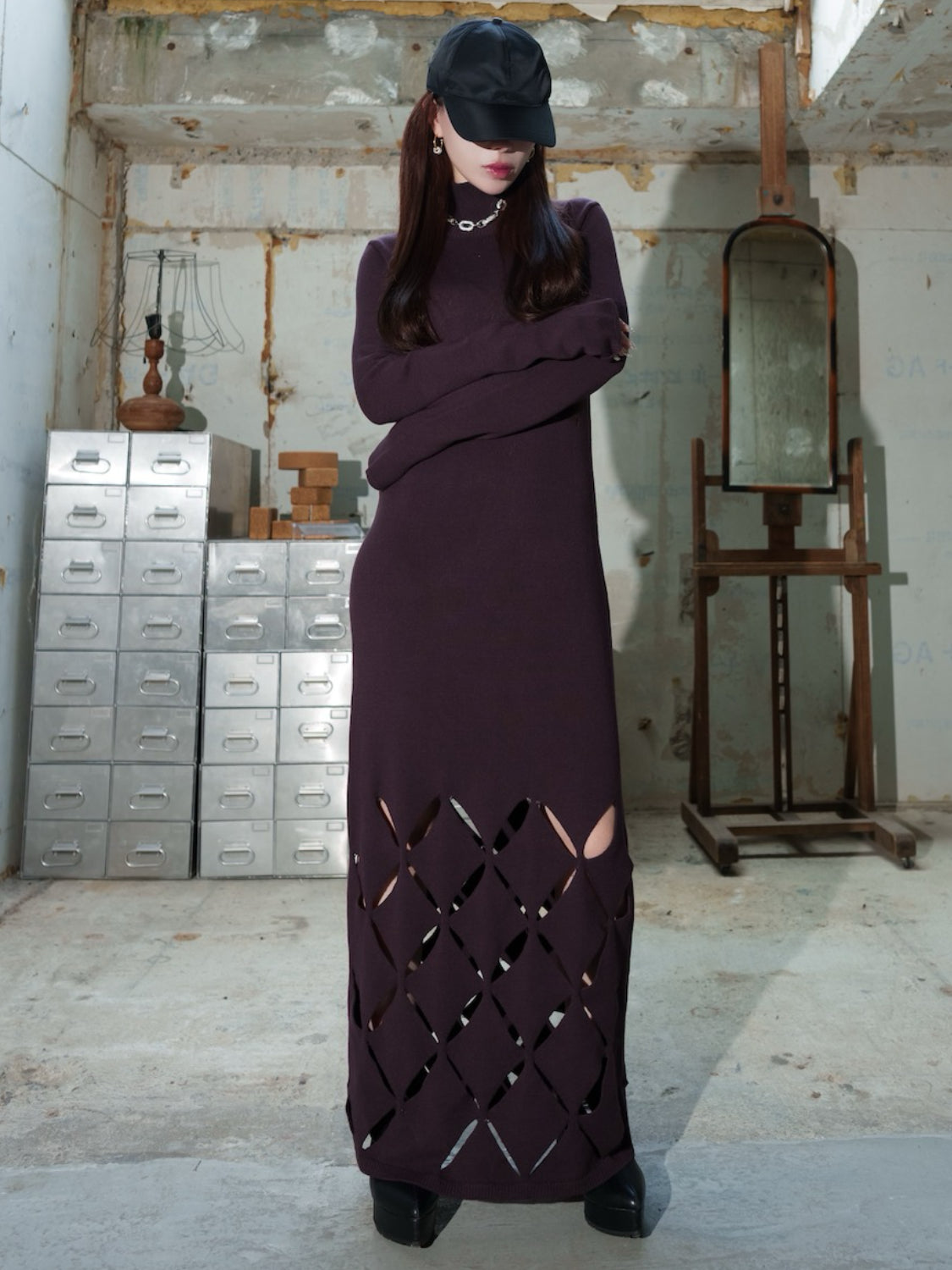 MODEL：159cm<br>COLOR：ダークブラウン