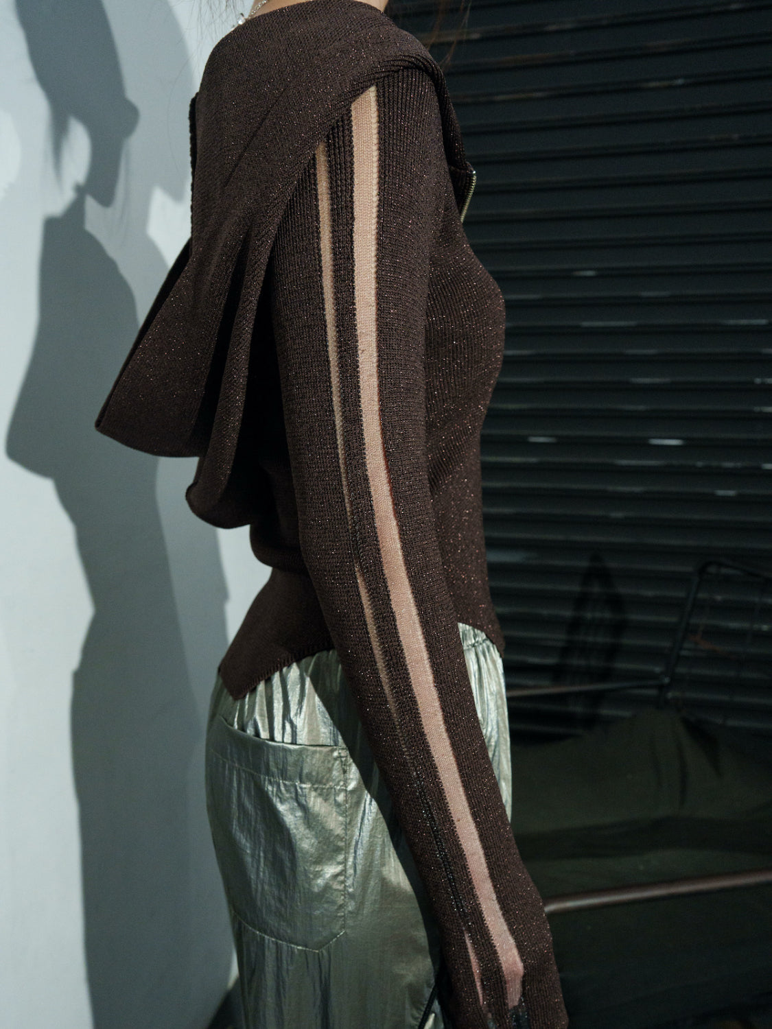 シアーライン Half ジップフーディー KNIT