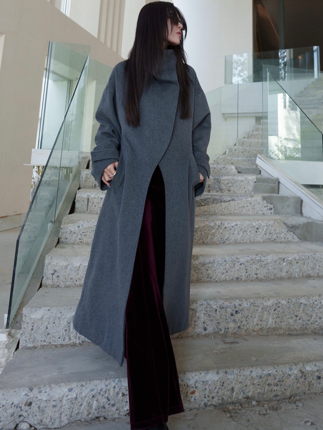 フロントカット スタンド WOOL コート