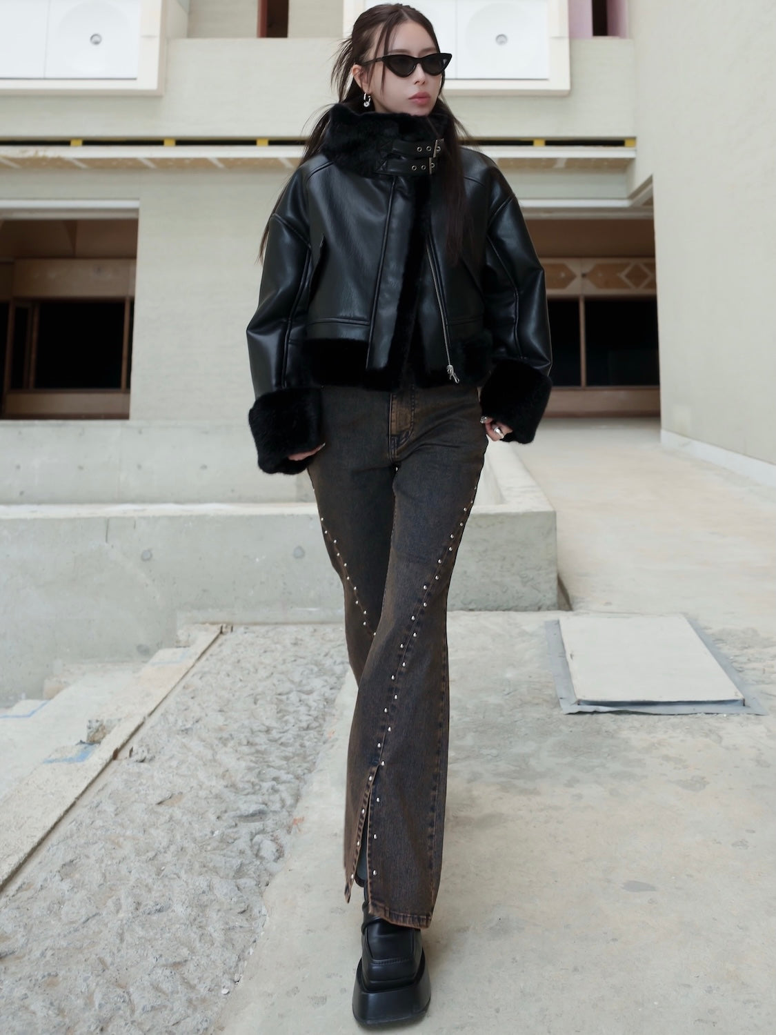 Multi スタッズ Stretch デニム