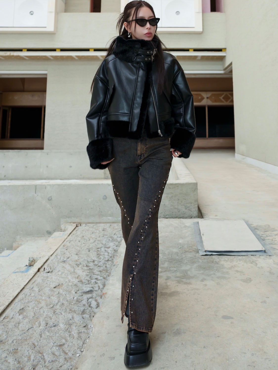 リバーシブル ボンディング Furジャケット