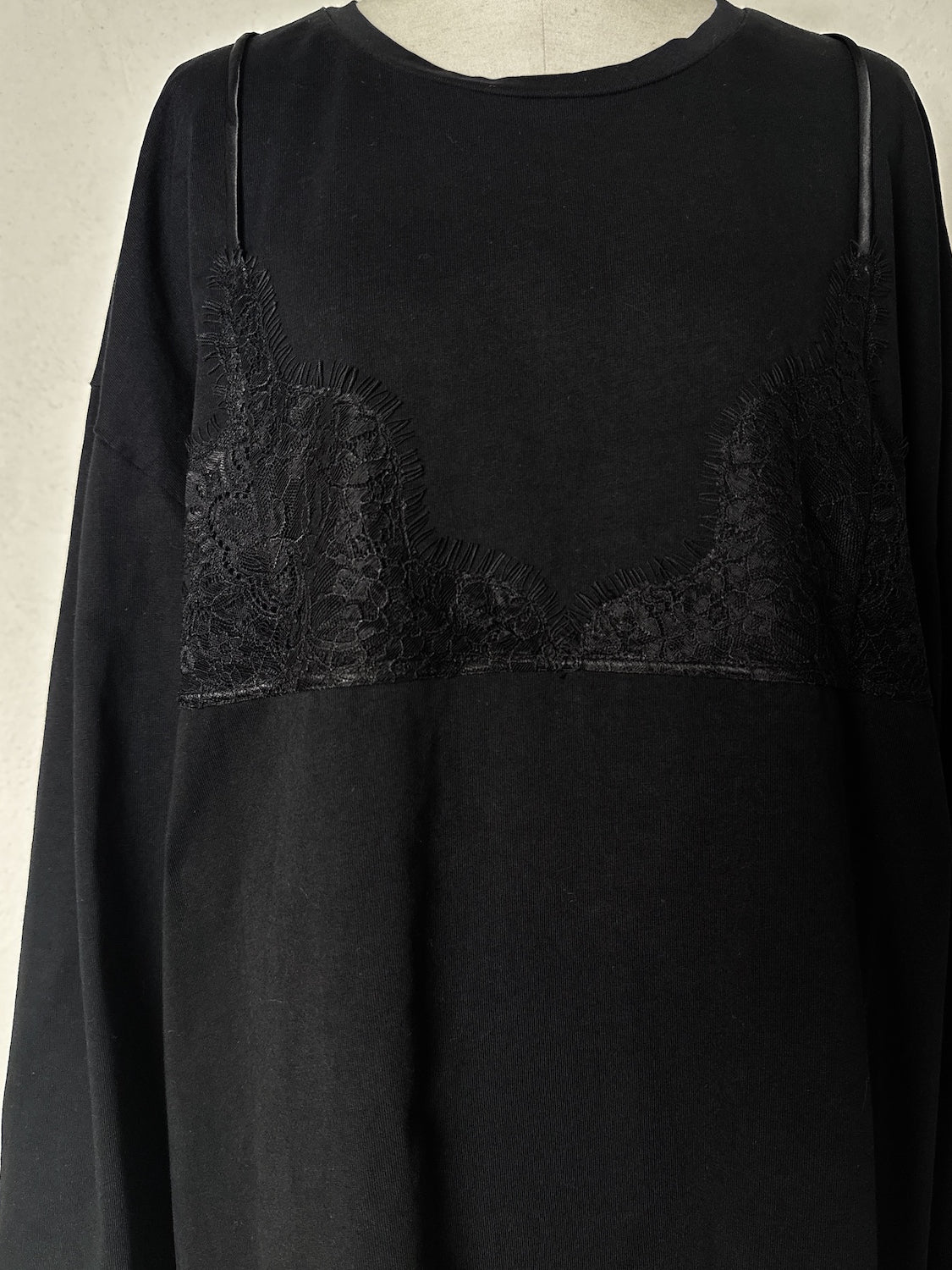 Washed レースビスチェ ロング Tシャツ