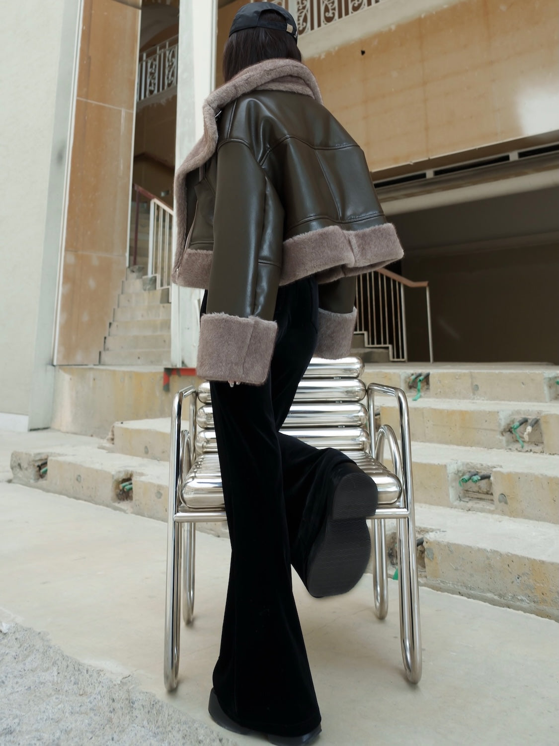 リバーシブル ボンディング Furジャケット