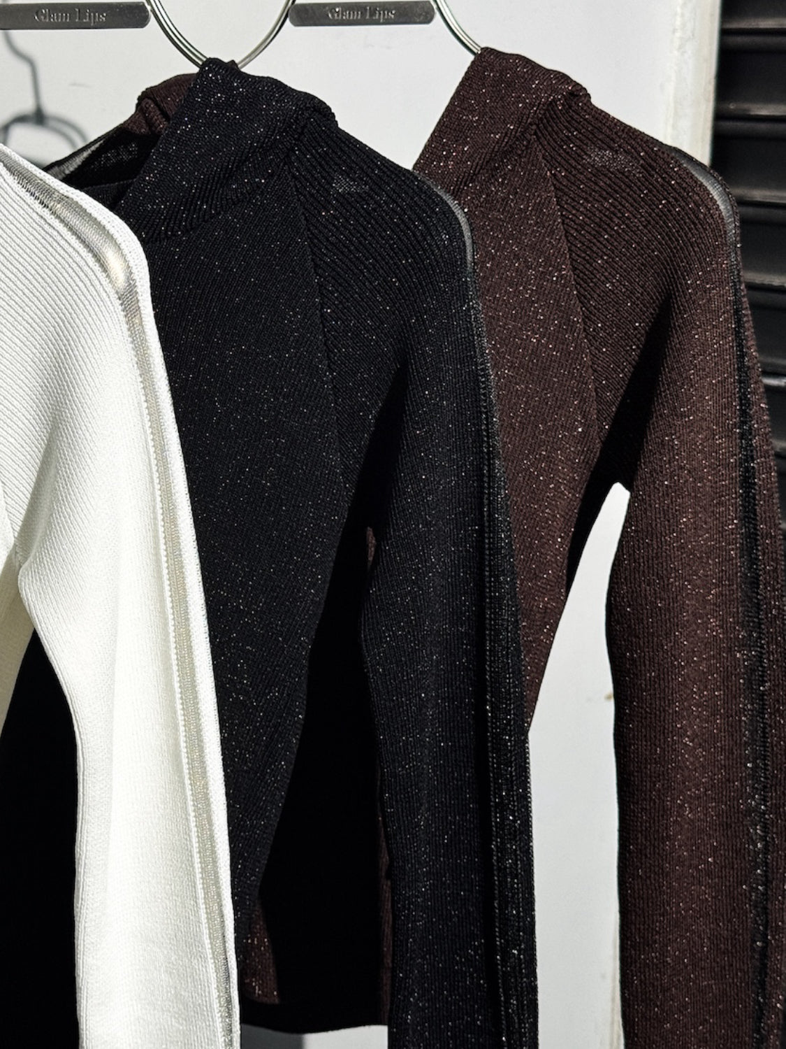 シアーライン Half ジップフーディー KNIT