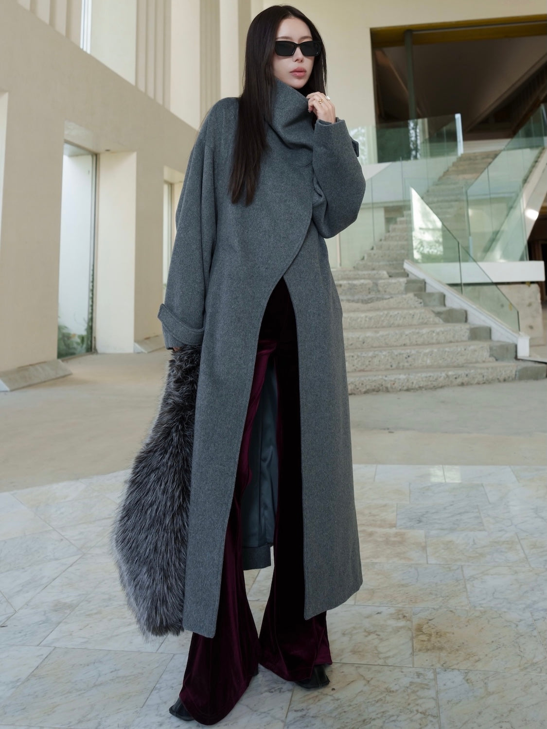 フロントカット スタンド WOOL コート