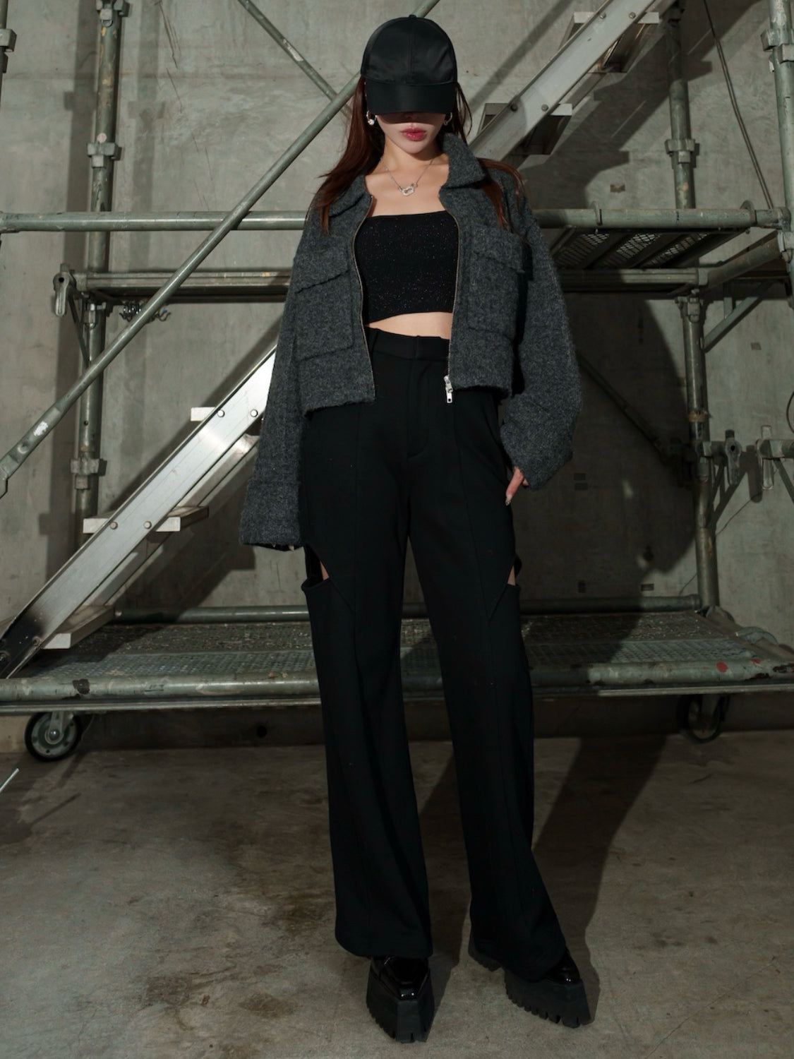 メルトンライク KNIT Zip コート