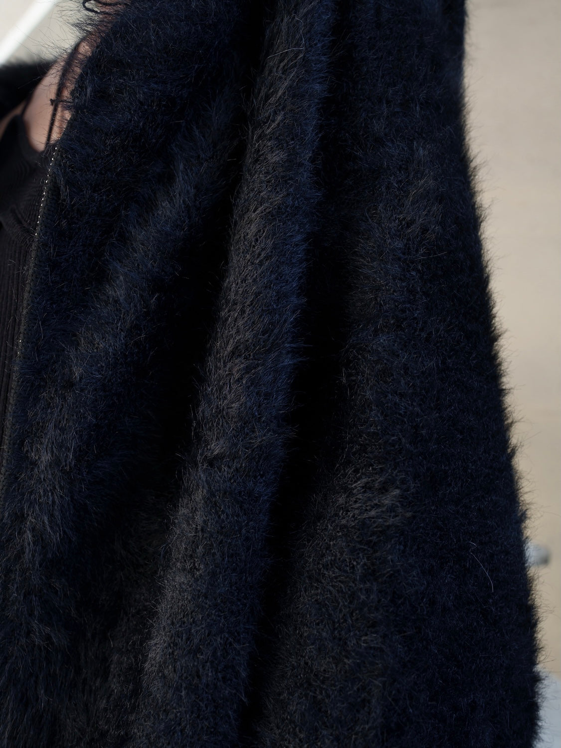 UNISEX] Shaggy ボンディング KNIT Zip フーディー