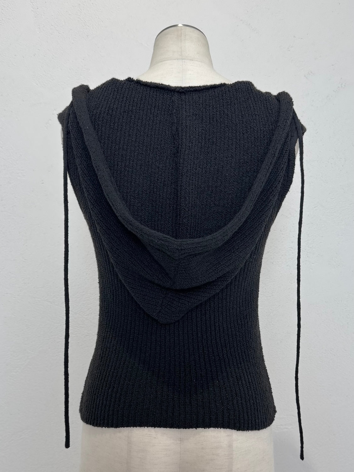 バックオープン スラブKNIT フーディー