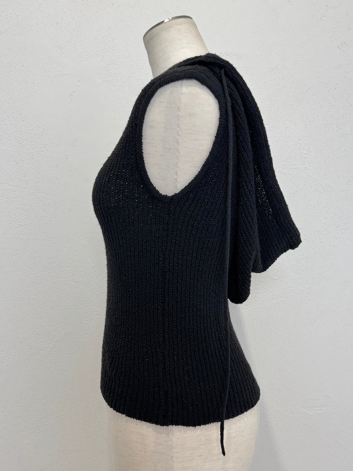 バックオープン スラブKNIT フーディー