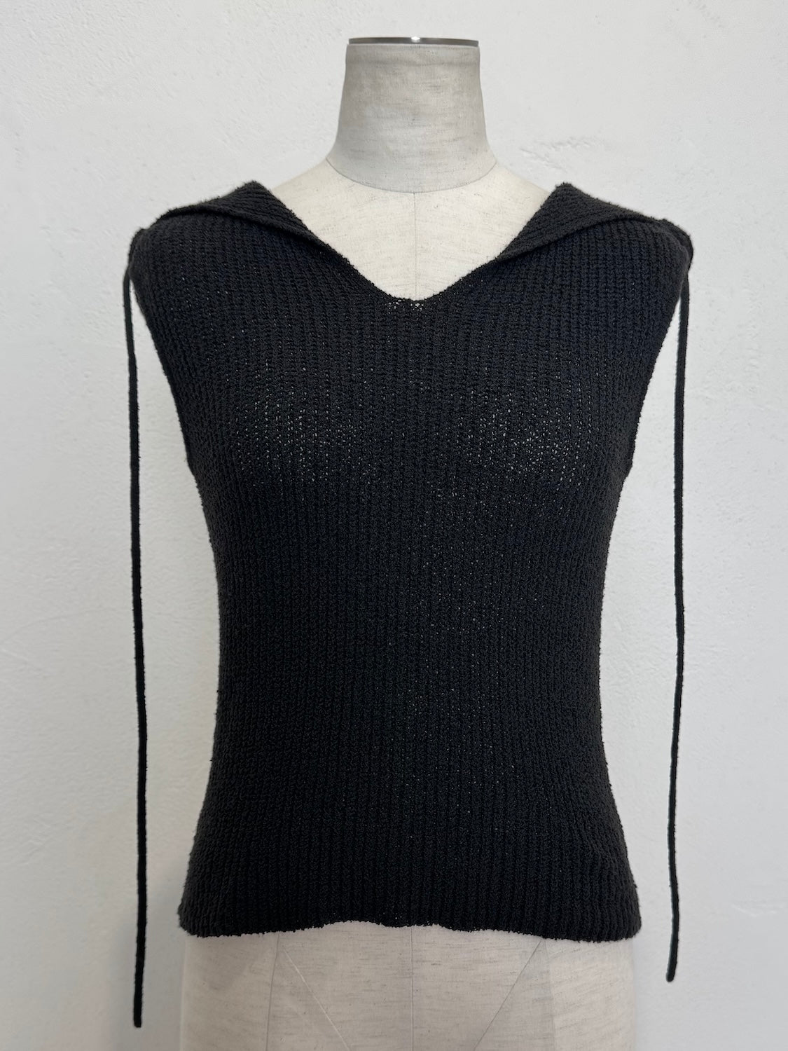 バックオープン スラブKNIT フーディー
