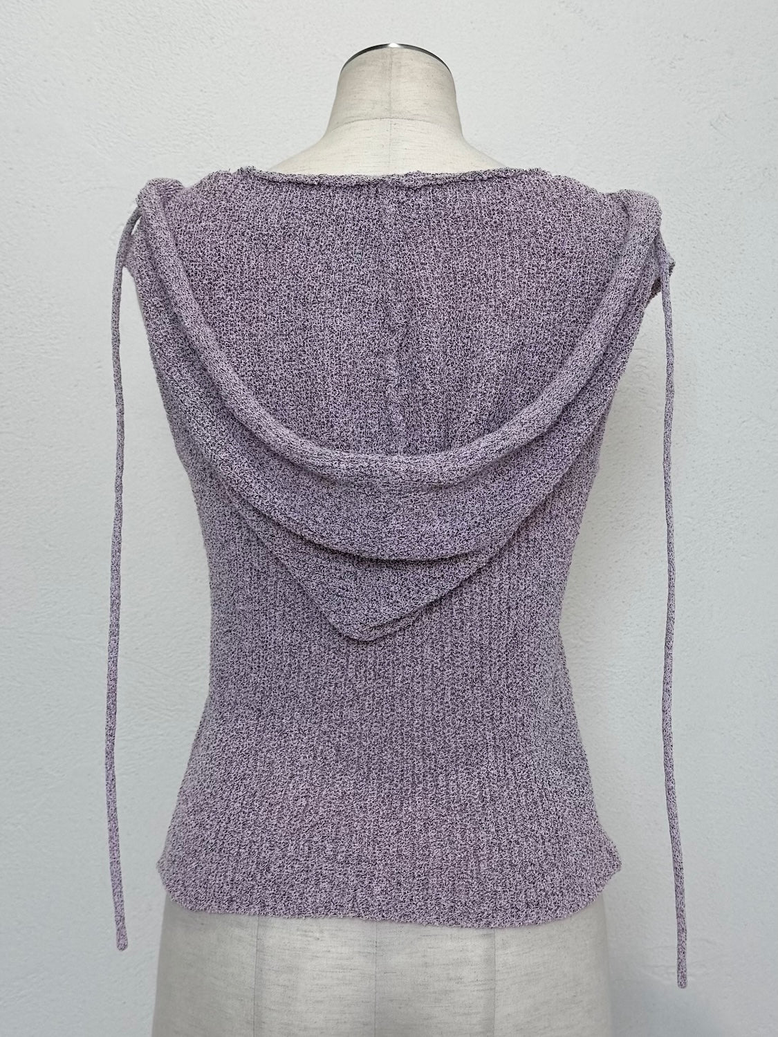 バックオープン スラブKNIT フーディー