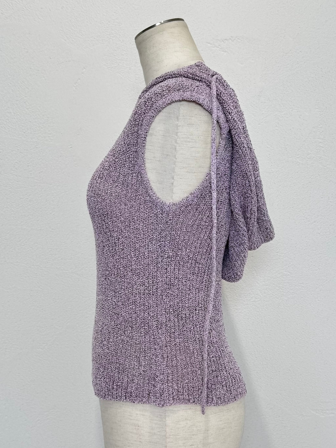バックオープン スラブKNIT フーディー