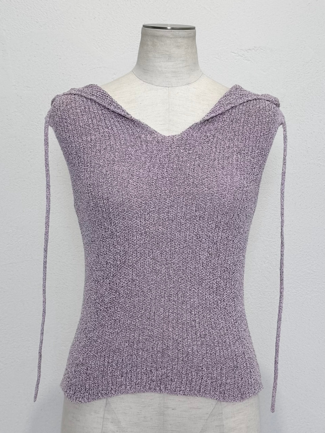 バックオープン スラブKNIT フーディー