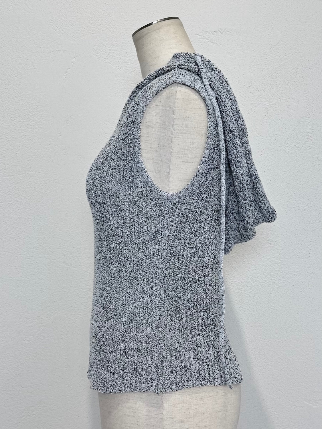 バックオープン スラブKNIT フーディー