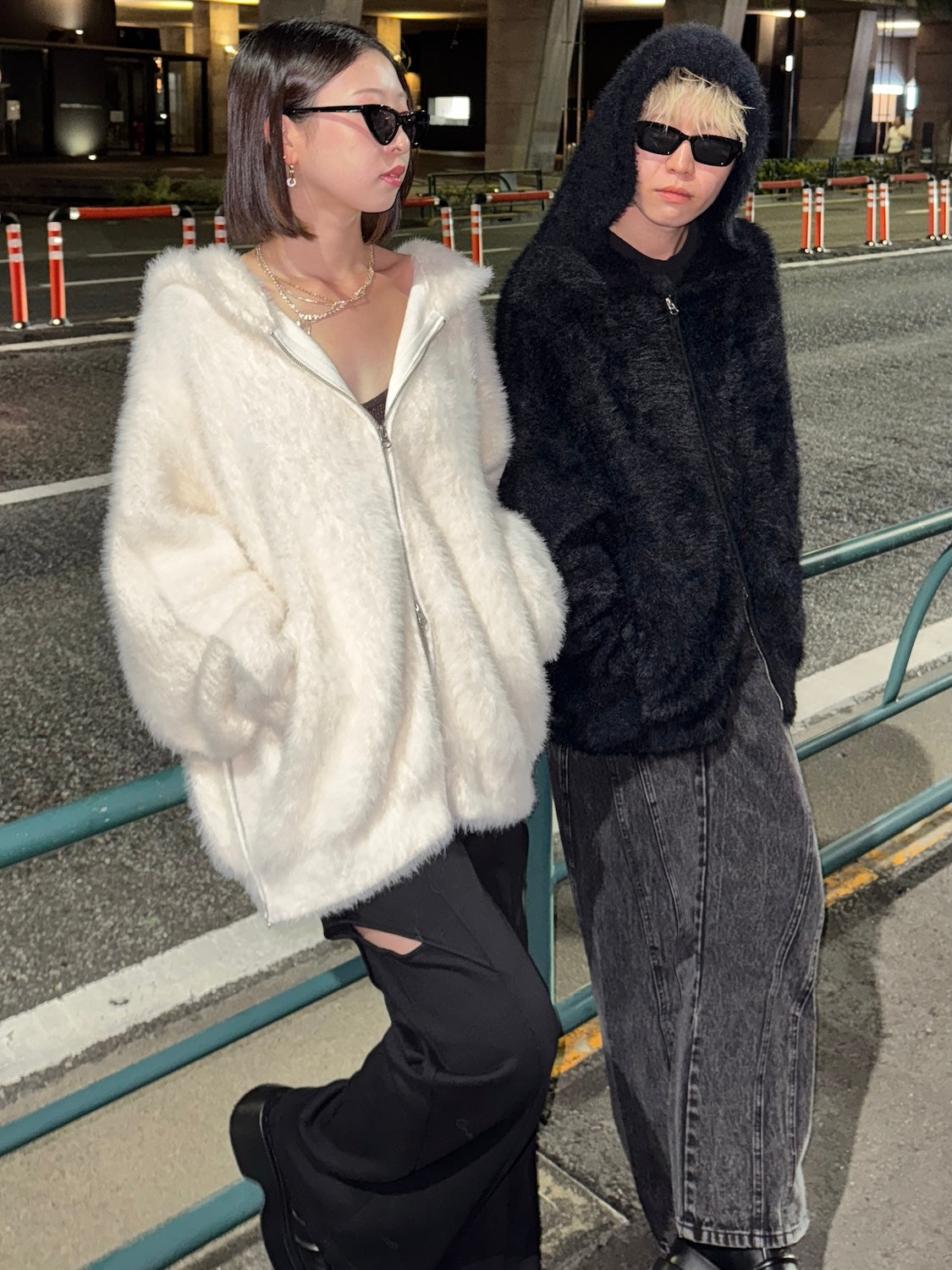 [UNISEX] Shaggy ボンディング KNIT Zip フーディー