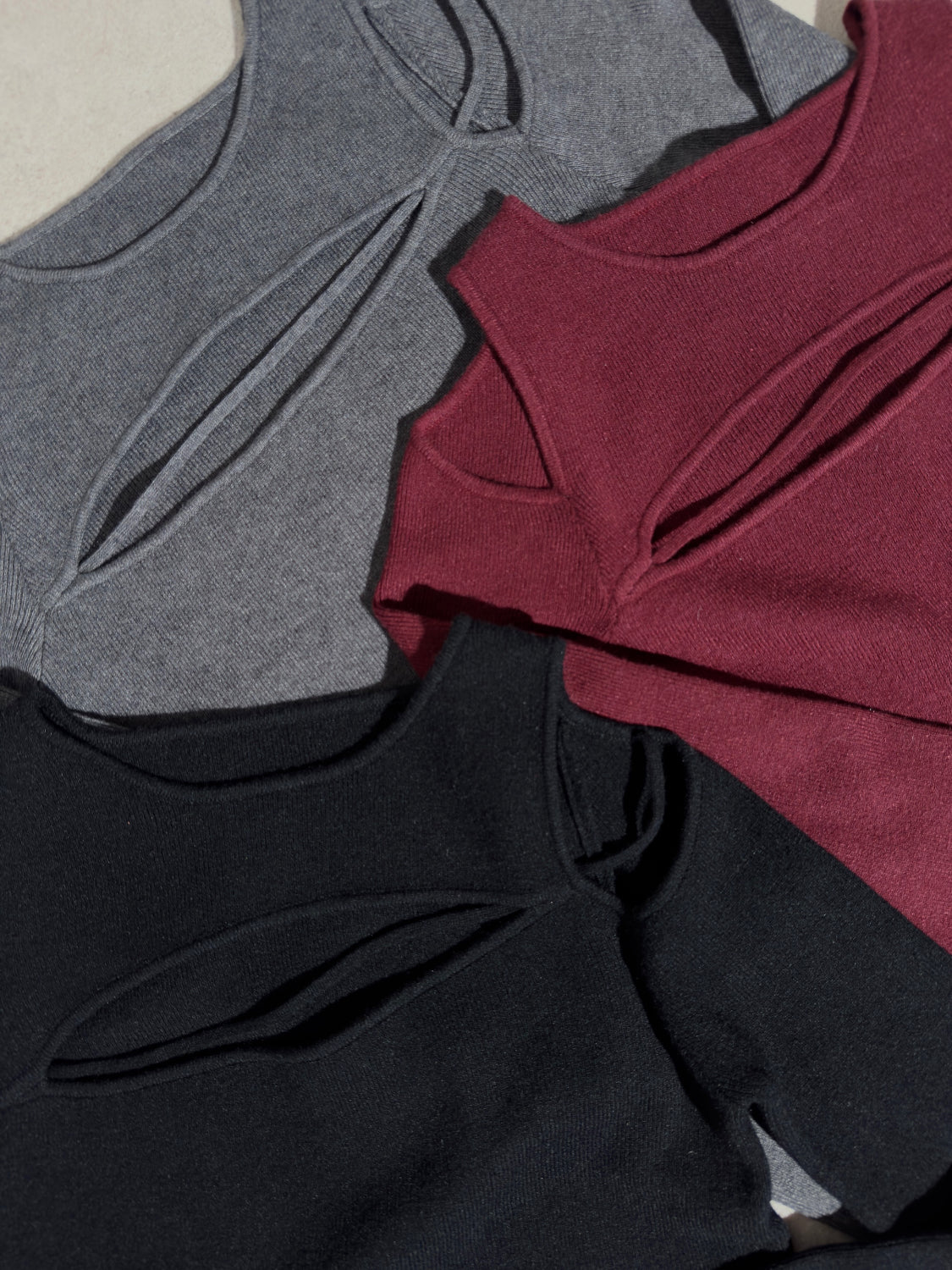 カット ストラップ KNIT ロングスリーブ