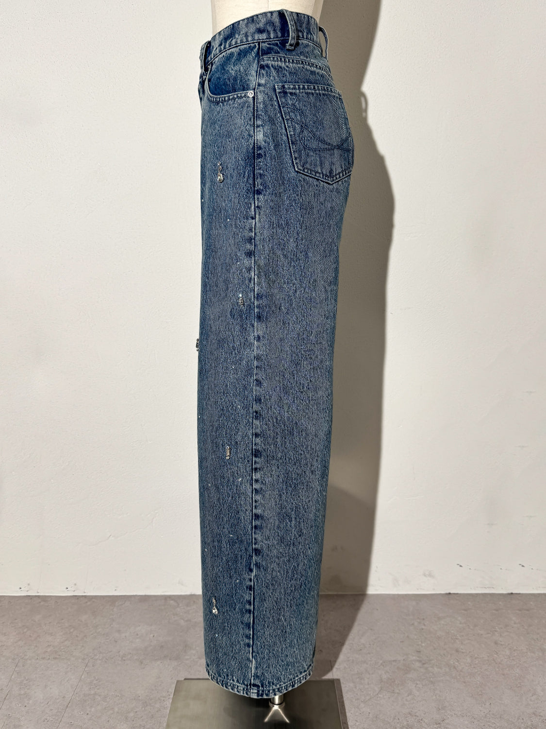 Multi ビジュー ワイド DENIM パンツ