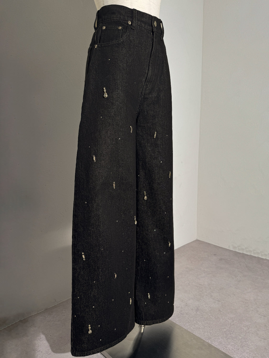 Multi ビジュー ワイド DENIM パンツ