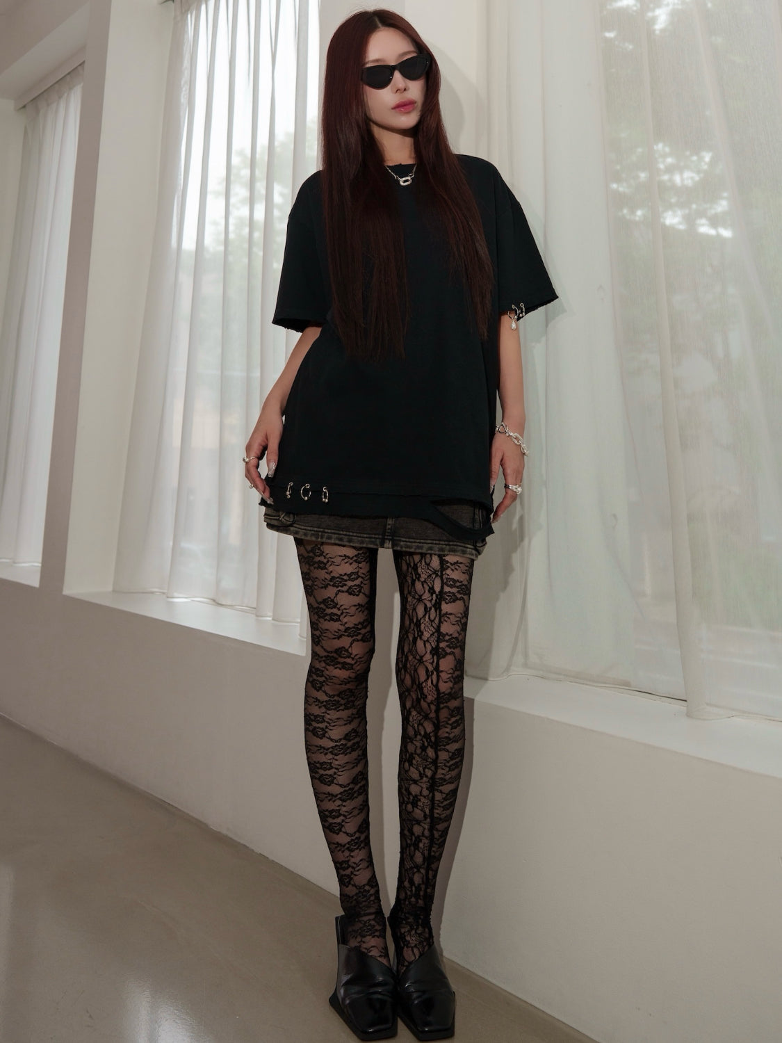 [UNISEX] Washed パヴェドロップ Over TEE