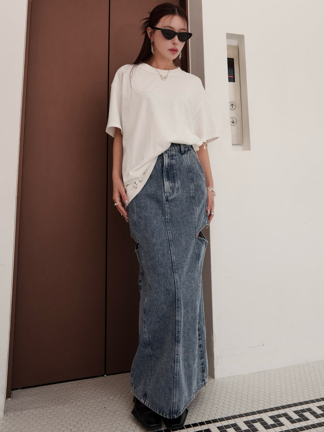[UNISEX] Washed パヴェドロップ Over TEE
