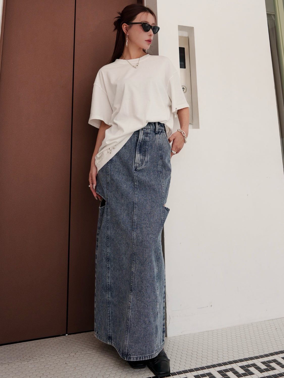サイドホール DENIM スカート