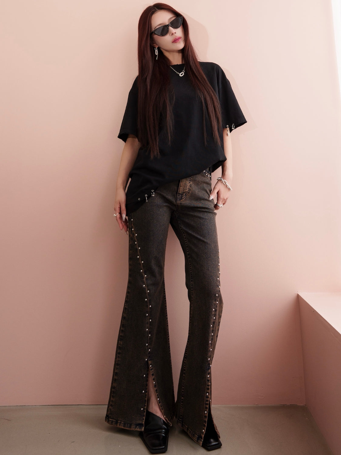 Multi スタッズ Stretch デニム