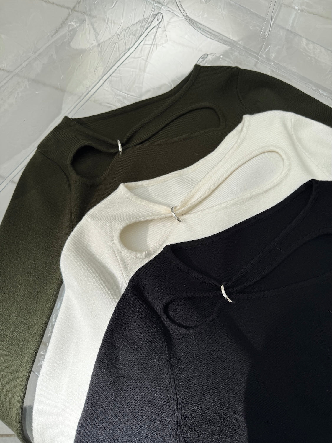 Ring アクセント KNIT トップス