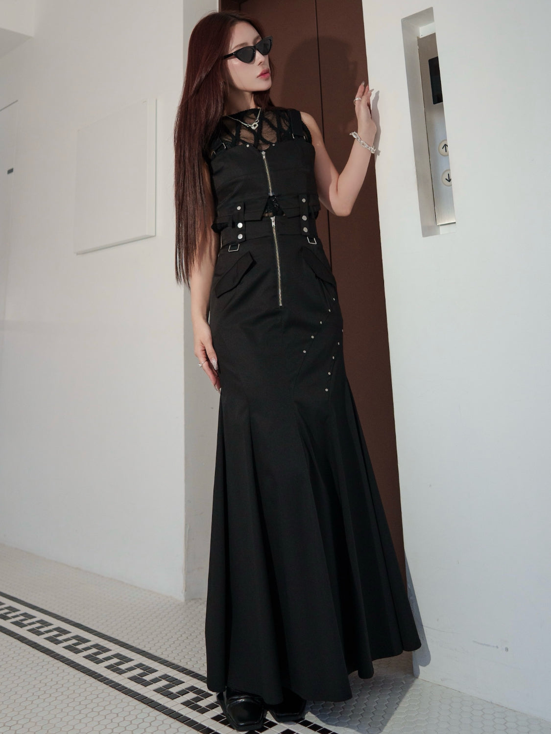 MODEL：159cm<br>着用サイズ：0<br>COLOR：ブラック
